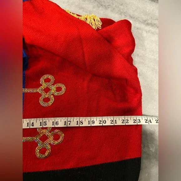 Holiday Time Size XL Toy Soldier Crew Neck Embellished Christmas Ugly Sweater - Picture 6 of 8